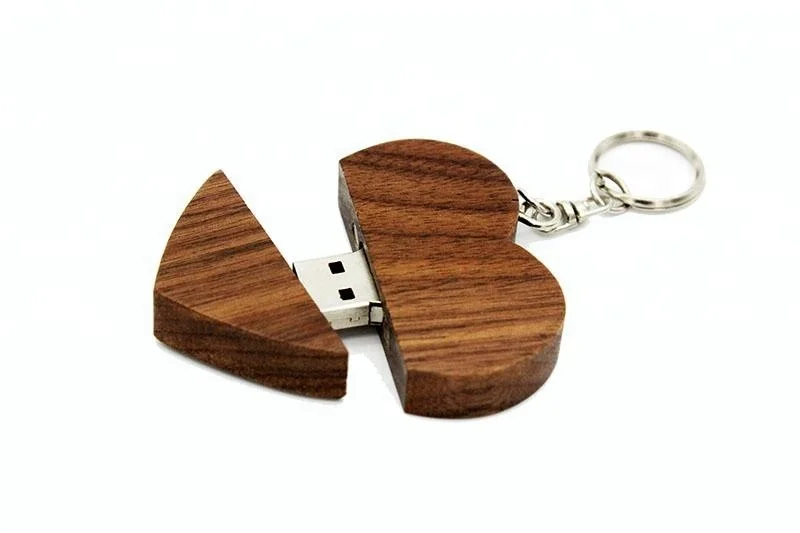 Wooden heart shaped USB Flash Drive Memory Stick 8gb 16gb 32gb with Customized Logo - ANKUX.COM