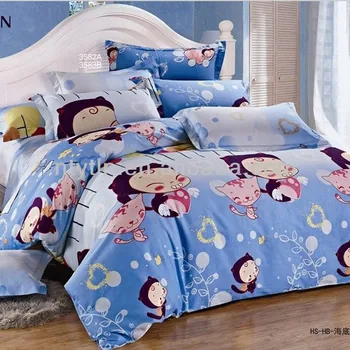 Blue Kid S Cartoon Bedding Set Bed Sheet Duvet Cover Set Buy