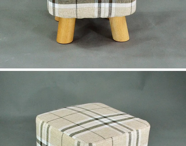 Baoyilai Wholesale Cheap Small Square Wood Soft Stools