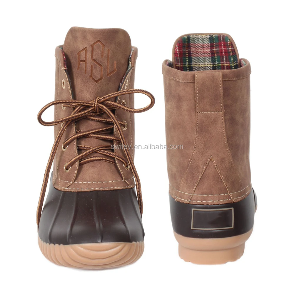 monogram duck boots womens