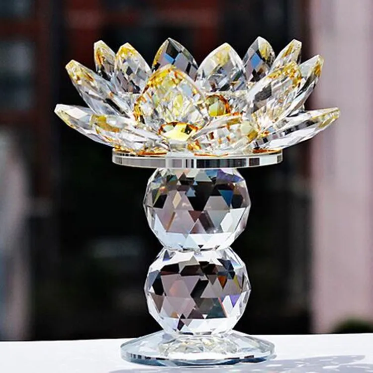 High Quality Clear Glass Crystal Long Stemmed Tealight Candle Holder