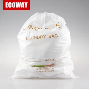 White Laundry Bag For Clothes Foldable Disposable Hotel