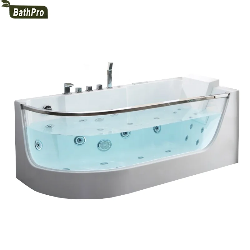 Freestanding Acrylic Square Outdoor Jet Whirlpool Massage Bathtub With