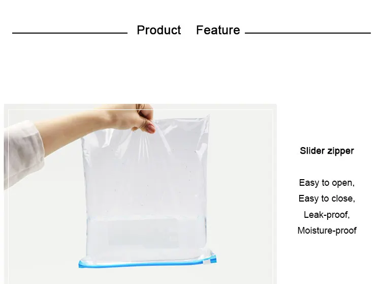 Reusable Slide Ziplock Plastic Bag Frosted Slider Zipper Bag For Food