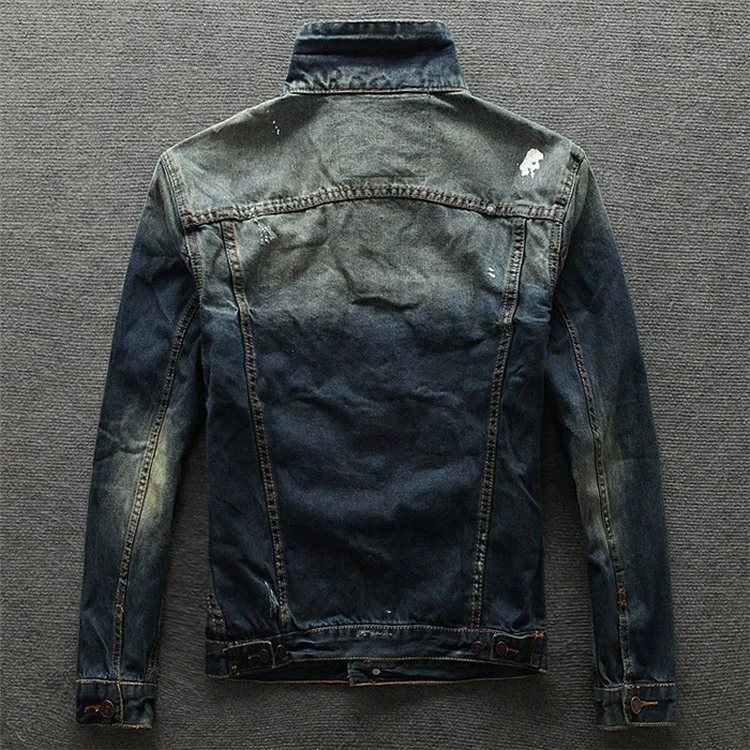 Customize Design Spring Autumn Black Denim Jacket Coat