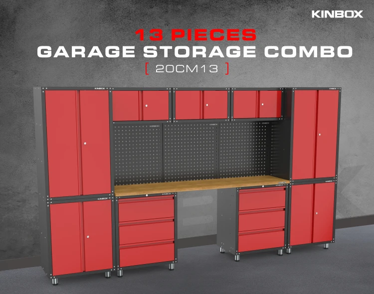 Kinbox 13 Pieces Tool Chest And Combination Garage Masterforce