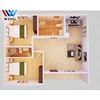 Cost effective Simple villa design prefab steel villa house , two bedroom prefabricated house