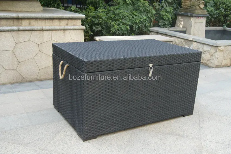 Cushion Box Anti Uv Storage Box Wicker Rattan Outdoor Garden