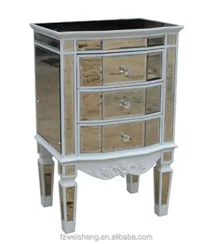 Mirrored 3 Drawer Chest Side Table Bedside Table Nightstand Buy