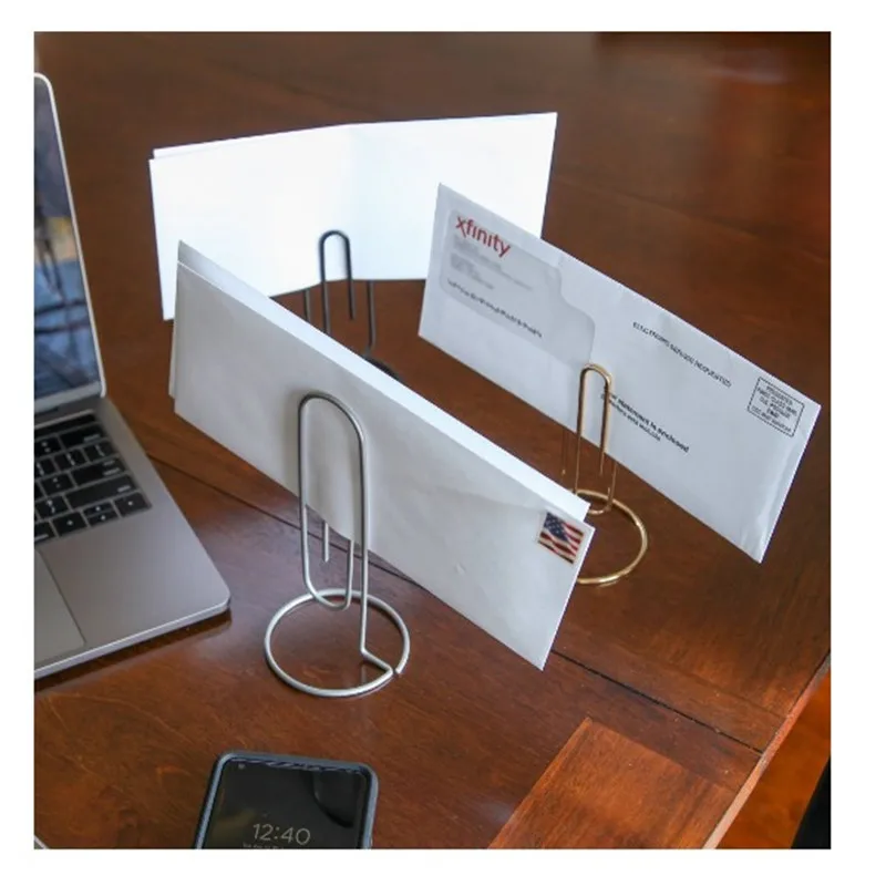 Unionpromo practical metal desk paper clip memo holder