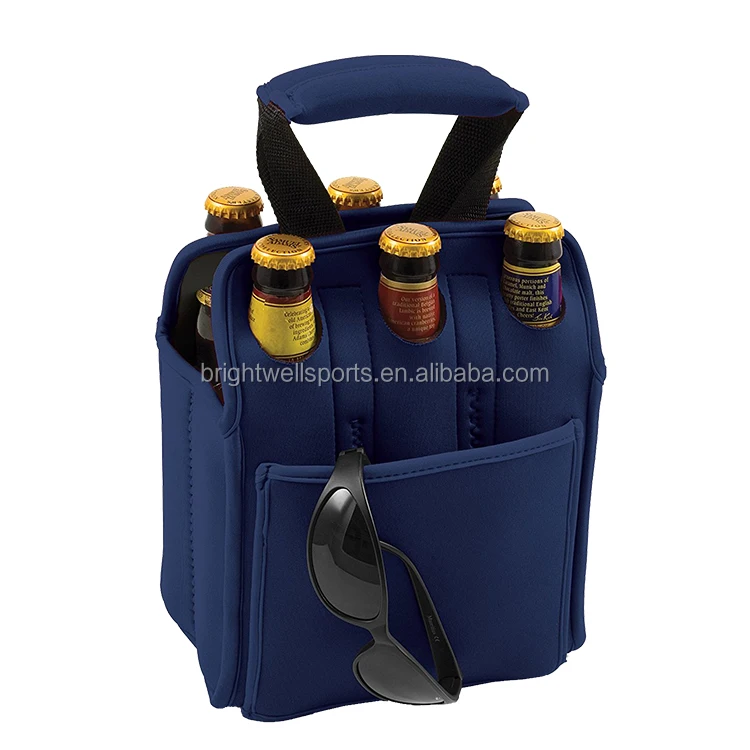 Wholesale Insulated Beer Cooler Bag Neoprene 6 Pack Wine Bottle Carrier