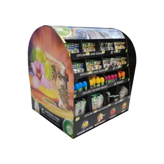 Supermarket custom cardboard floor display stand/paper making retail supermarket food advertising cardboard display stand 4