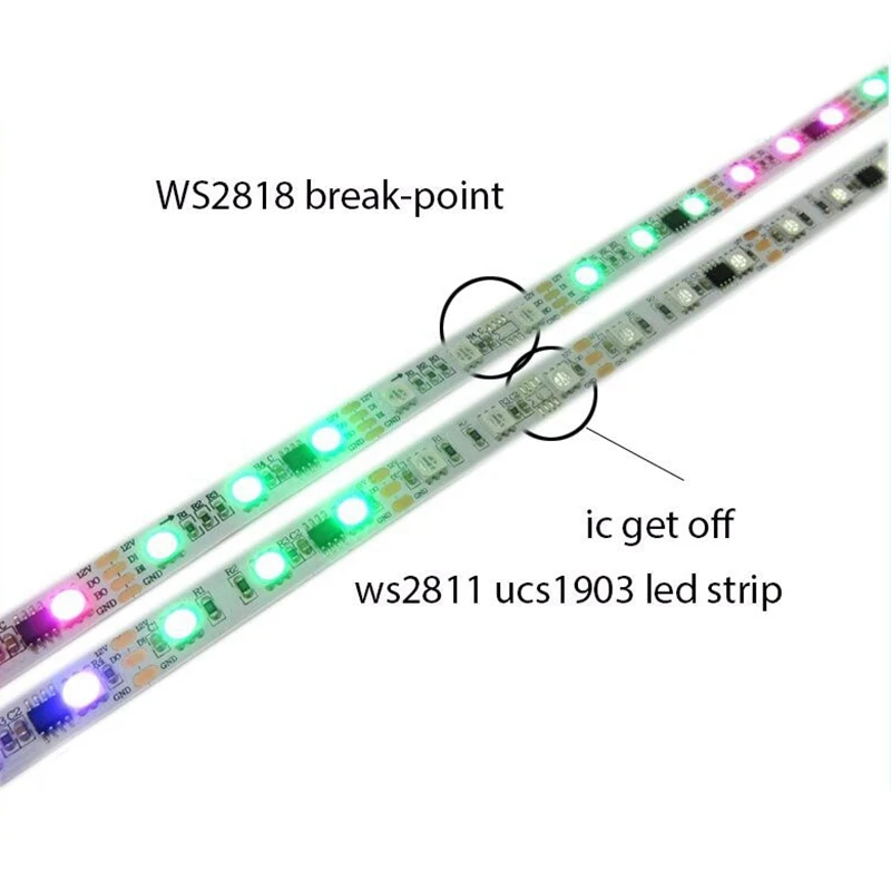 Indirizzabile 2818 IC Breakpoint Continua 12V Striscia LED flessibile WS2818
