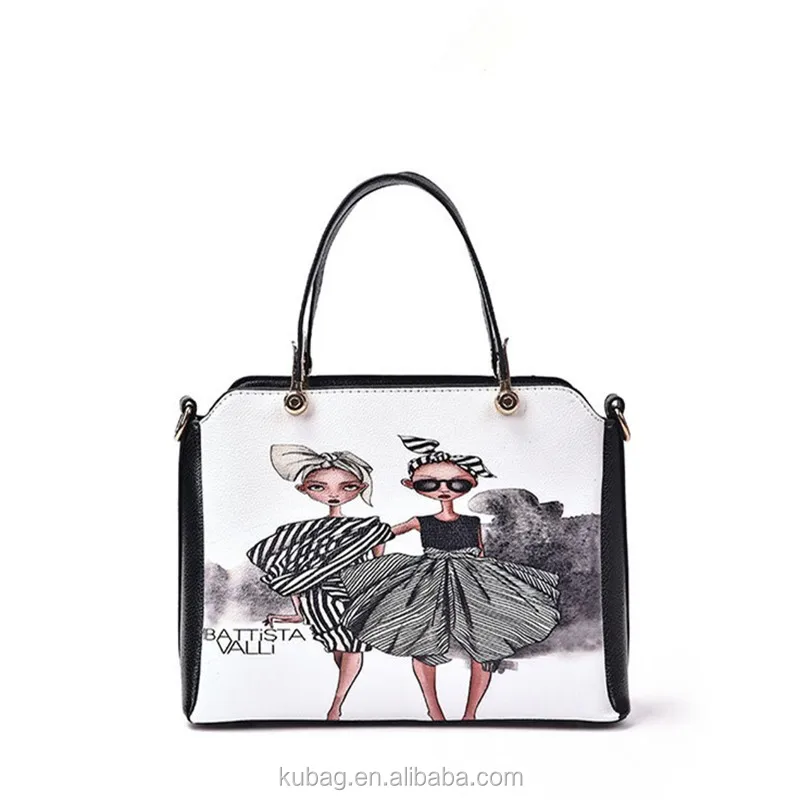 cartoon girl tote bag
