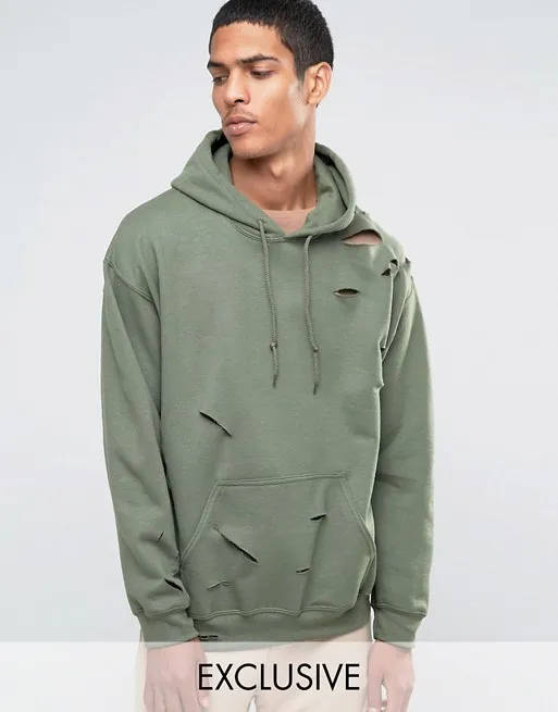 distressed moletom com capuz mens