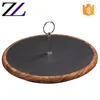 Catering presentoire shabby mango natural wood buffet cuisine round black dessert serving plate slate platters benches stand