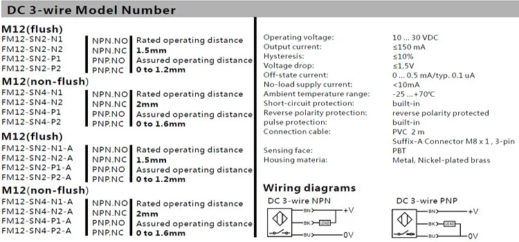 Best selling products Inductive Proximity distance sensor Standard Model Cylindrical Housing M12