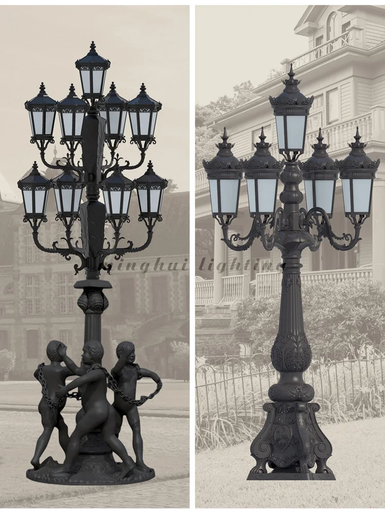 western-style garden street light post top light