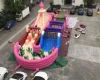 Hot sale outdoor game inflatable boat climbing obstacles bouncy slide fun city for kids