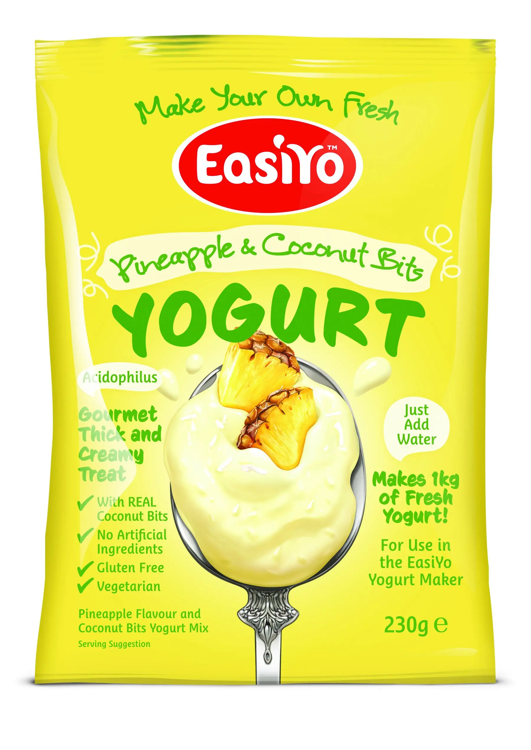 Buy EasiYo Premium Flavoured Greek & Coconut Yogurt Each Sachet makes