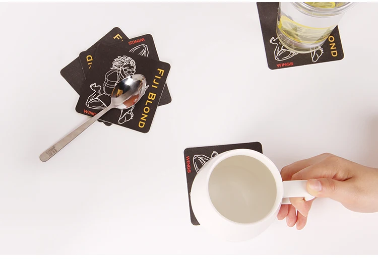 Square Absorbent Paper Cup Coaster/ Coffee Drink Paper Mat,Design