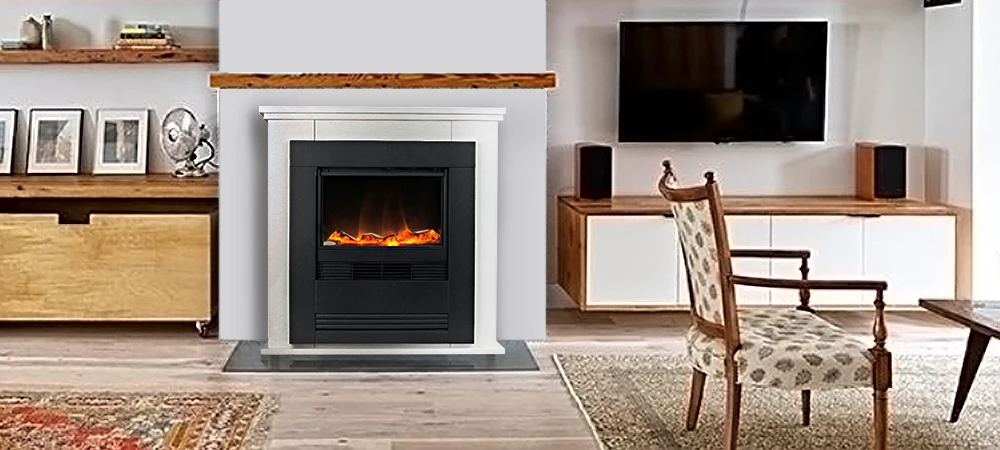 Real Flame In White Fireplace Insert - Buy Fireplace Insert,Electric