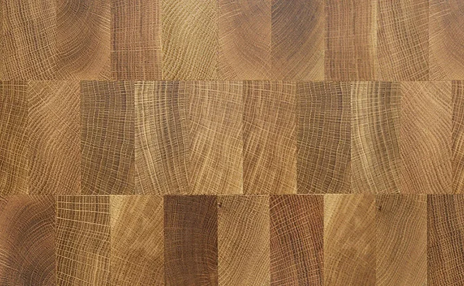 Brushed Smooth Unfinished Solid End Grain Wood Flooring White Oak