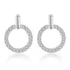 925 Sterling Silver cubic zirconia hoop stud earrings