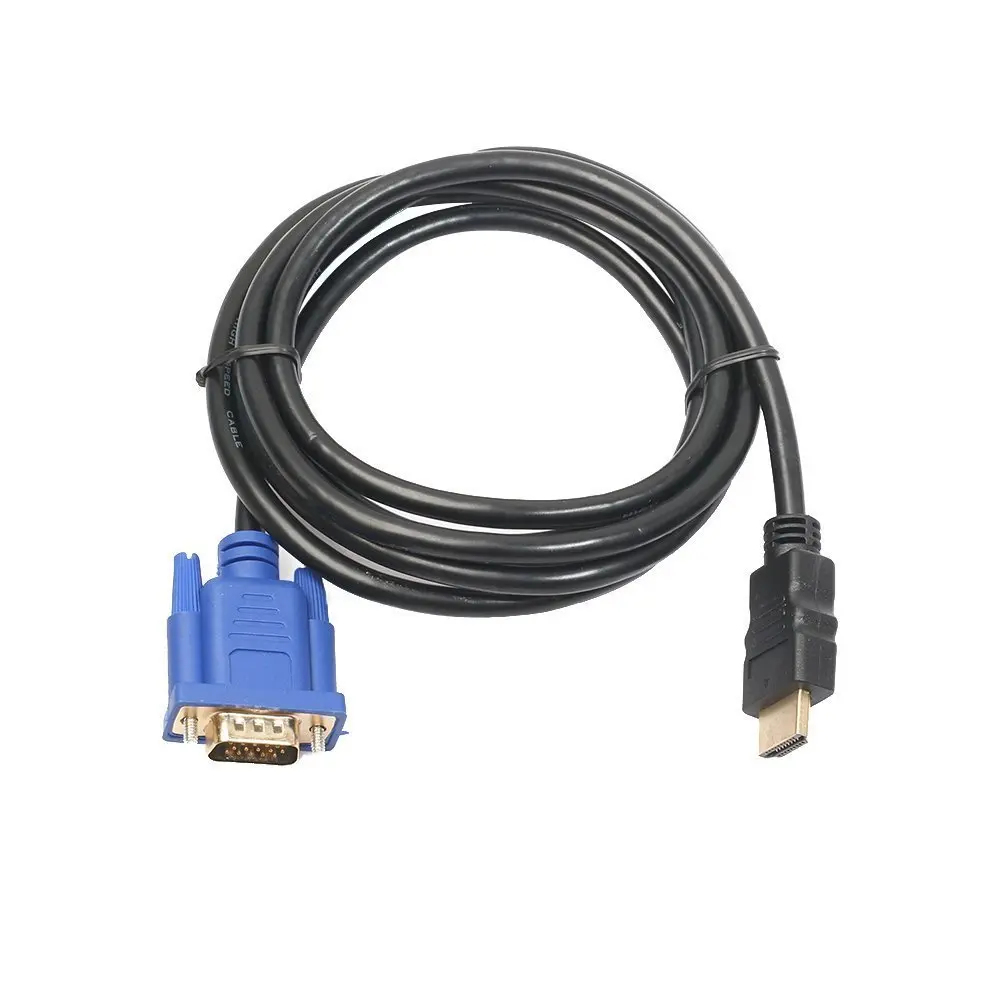 BestDealUSA HDMI Gold Male To VGA HD-15 Male 15Pin Adapter Cable 6FT 1.8M 1080P
