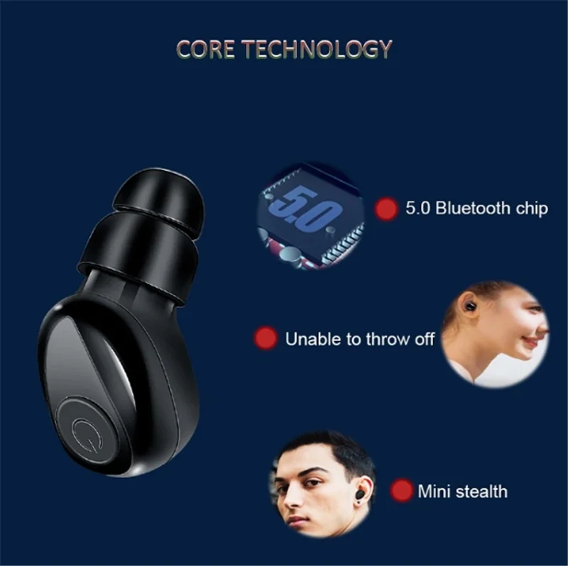 X8 TWS Earbuds 5D Stereo Blue tooth Headphone Headset Mini IPX6 Waterproof Wireless Earphones with 3500mAh Power Bank