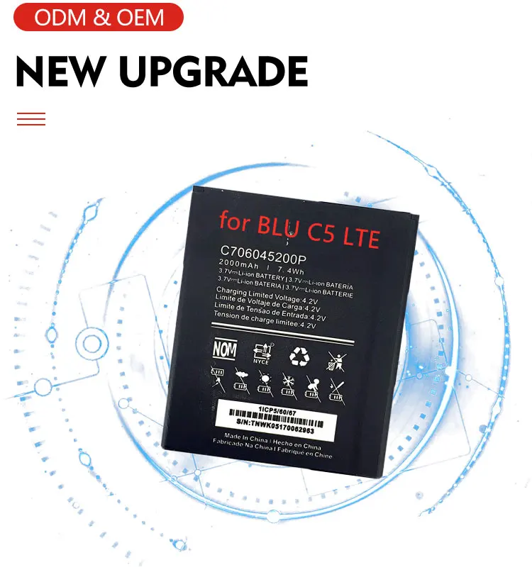 Factory Wholesale Original Mobile Phone Battery C775840200l C706045200P for BLU C 5 5(2017) LTE 5L Replacement