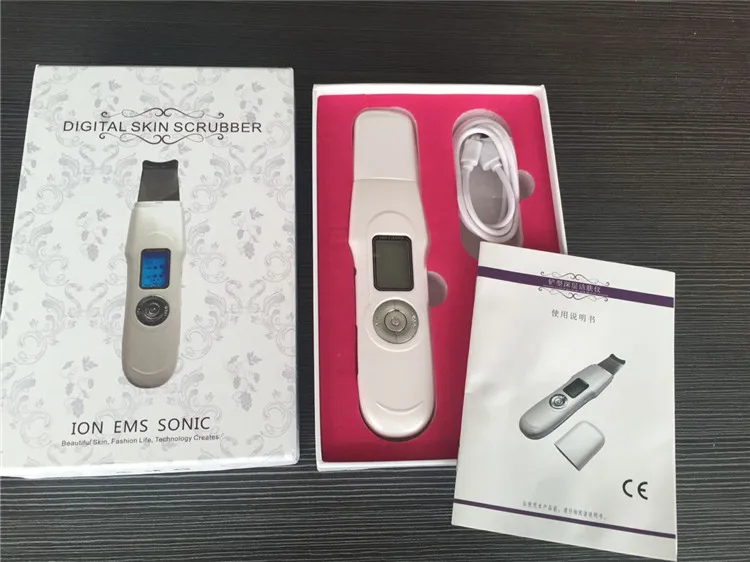 3 in 1 Cordless Ion EMS Ultrasonic Peeling Skin Scrubber Facial Machine