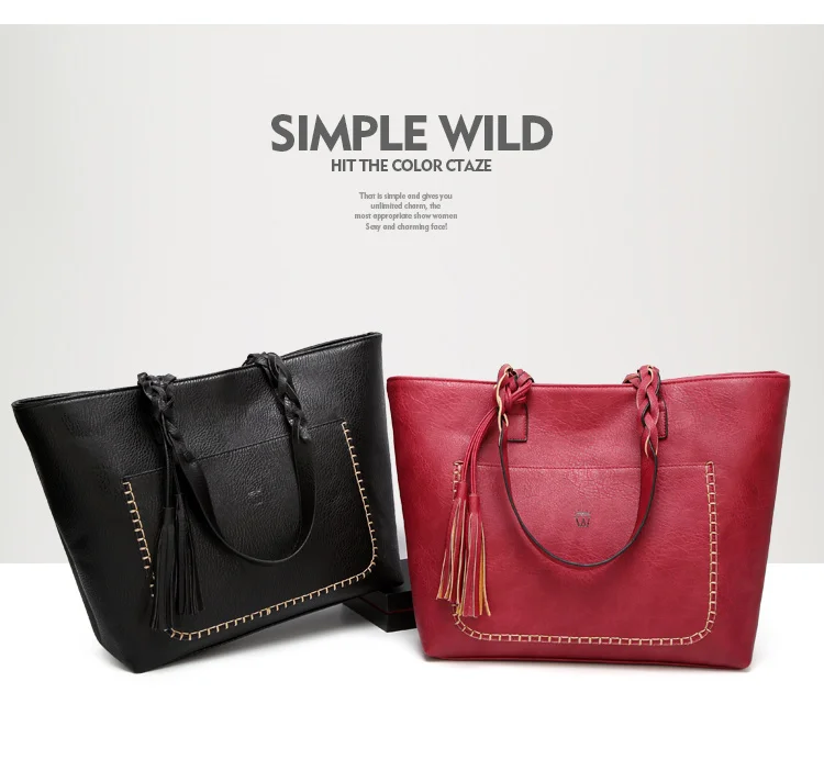 China Alibaba Online Shopping Ladies Shoulder Tote Handbag Pu Leather