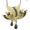 Handmade Carved Gemstone Animal Jewelry Bone Gemstone Carving Eagle Birds Pendant