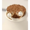 Custom heart shape gold opal earring stud for women
