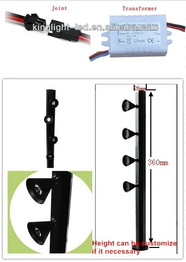 Faretto LED Mini Per Vetrina E Espositori - Luce Neutra DC12V, Corpo In Alluminio, Dissipazione Stabile, Altezza 21 Cm