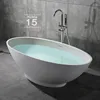 High End SPA Bathroom Bathtub, 70 Inch Soaking Tub Solid Stone Bathtub