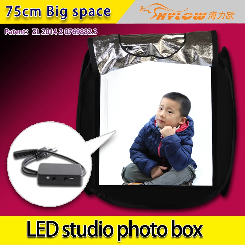 PRO portable photo studio light box 75x75cm LED Light Box Portable Tent Studio Lighting with Dimmer Switch