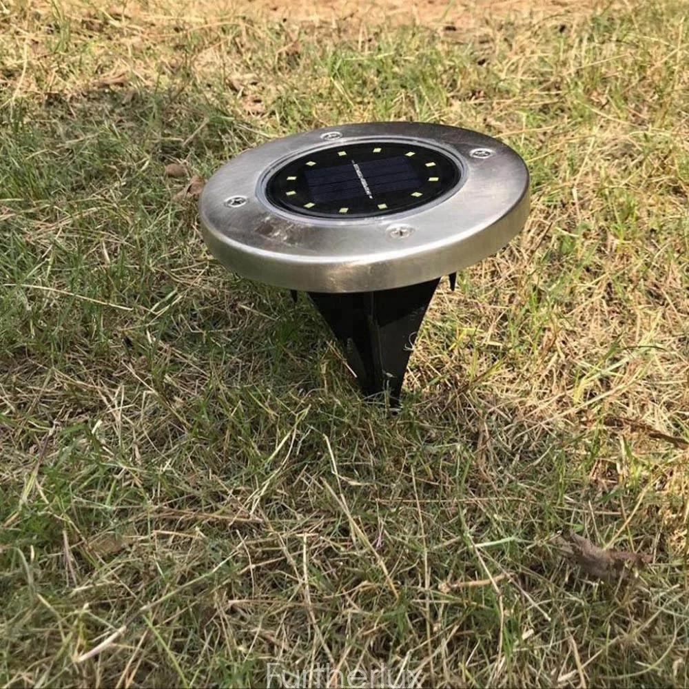 2018 Amazon high quality 12LED solar disk light solar powered ground garden light