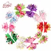 Big Layered Fabric Ribbon Bows Alligator Hair Clip For Girls Women 12 Pack