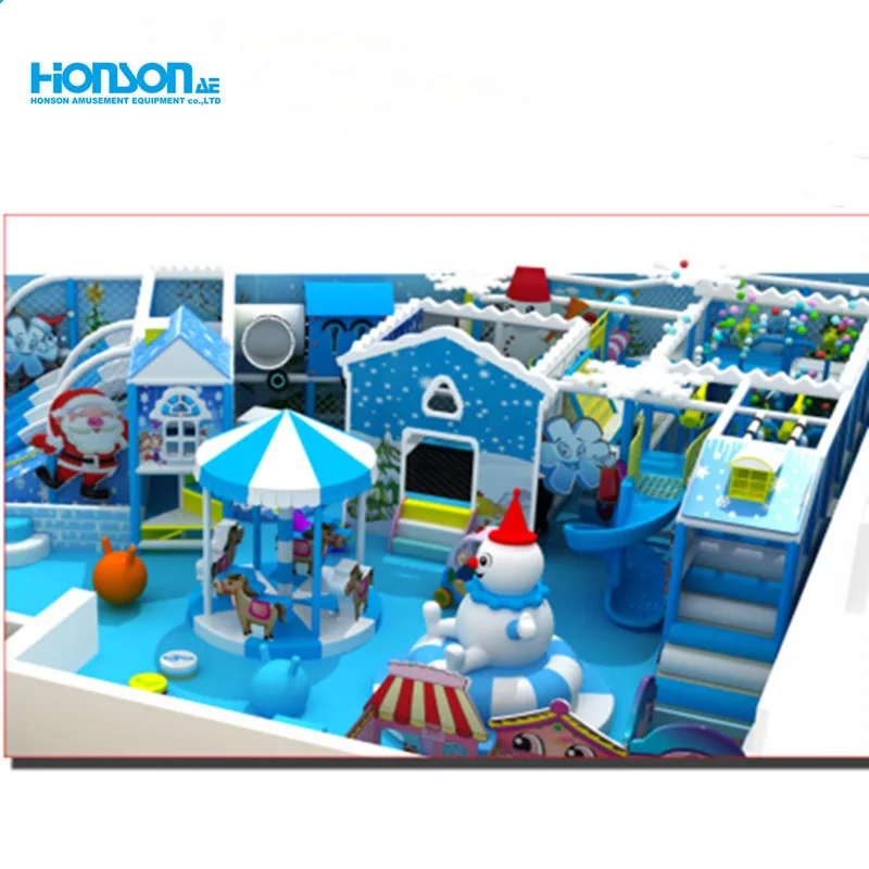 Hot Selling Castle Series Ice and Snow Style Paradise kids Landslide Indoor Square
