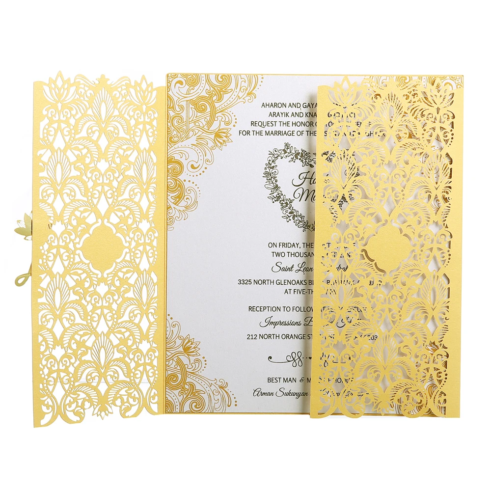 Wholesale Laser Cut And Foil Invitation Indian Wedding Card