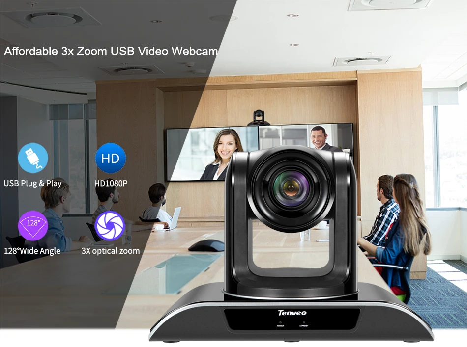 Black color video conference camera