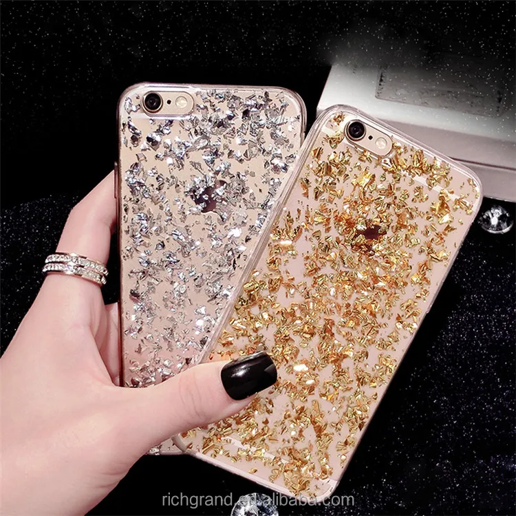 For iPhone 6 6S 6plus Bling Paillette Sequin Skin Clear Soft Slim TPU Case