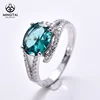 Micro pave setting Paraiba green stone 925 sterling silver ring, jewelry ring