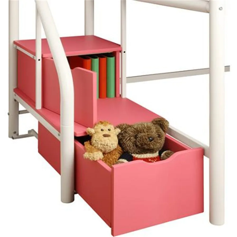 Pas cher enfants chambre meubles rose / blanc / métal / métal noir ...
