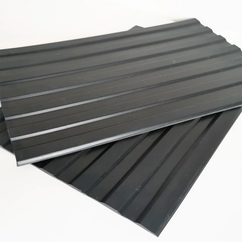 High Quality Black Nonslip Wide Ribbed Rubber Sheet