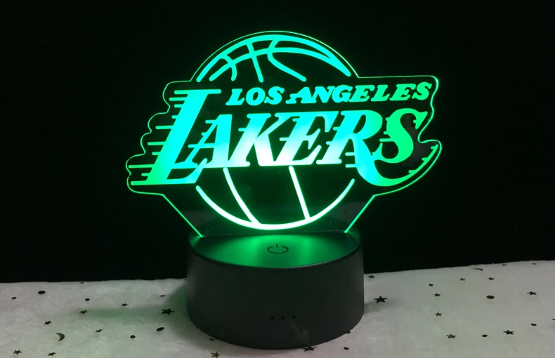 Lakers Angels Nightlight Creative 3D Visualization LED Lamp  7 Change Colors 