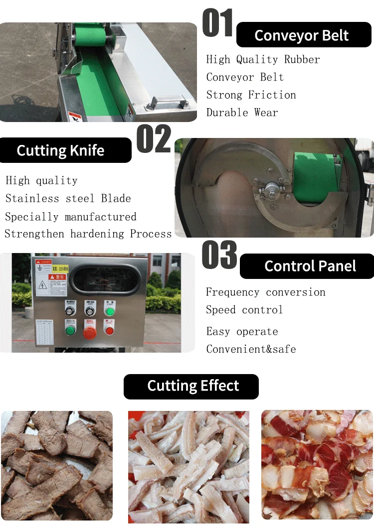 Cutting Thickness Adjustable Cooked Beef Meat  Slicer Jerky meat Slicing Machine