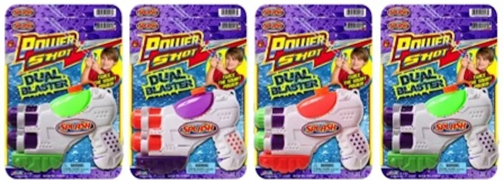 Ja-Ru Splash Power Shot Dual Blaster Water Gun Party Favor Bundle Pack